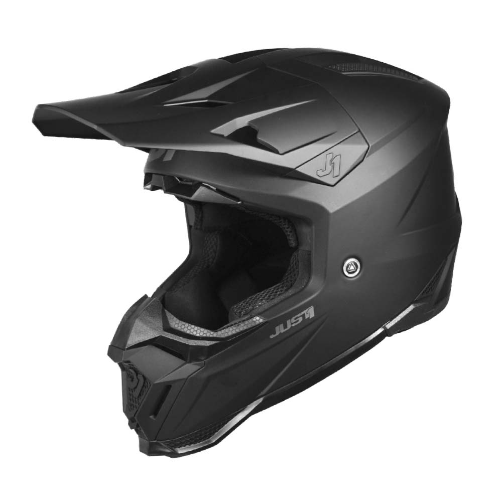 flat black motorcycle helmet JUST1 J40 Off-Road MX Helmets / Thermoplastic Resin Shell / Double D Rentention System / DOT & ECE Certified – Just1 Racing